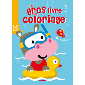 Mon gros livre de coloriage (Hippopotame dans bouée)