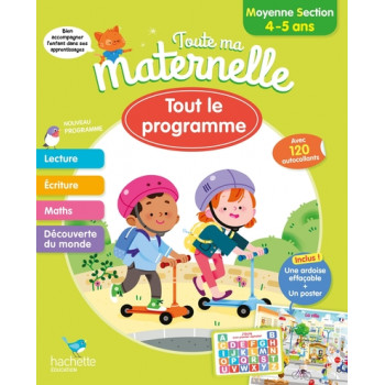 Tout le programme Moyenne section - Avec 120 autocollants, une ardoise effaçable et un poster