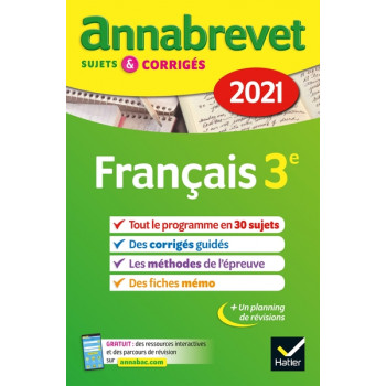 Annales du brevet Annabrevet 2021 Français 3e
